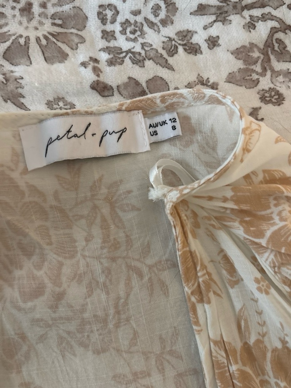 Petal & Pup Cream and Tan Floral Maxi Dress - Picture 3 of 5